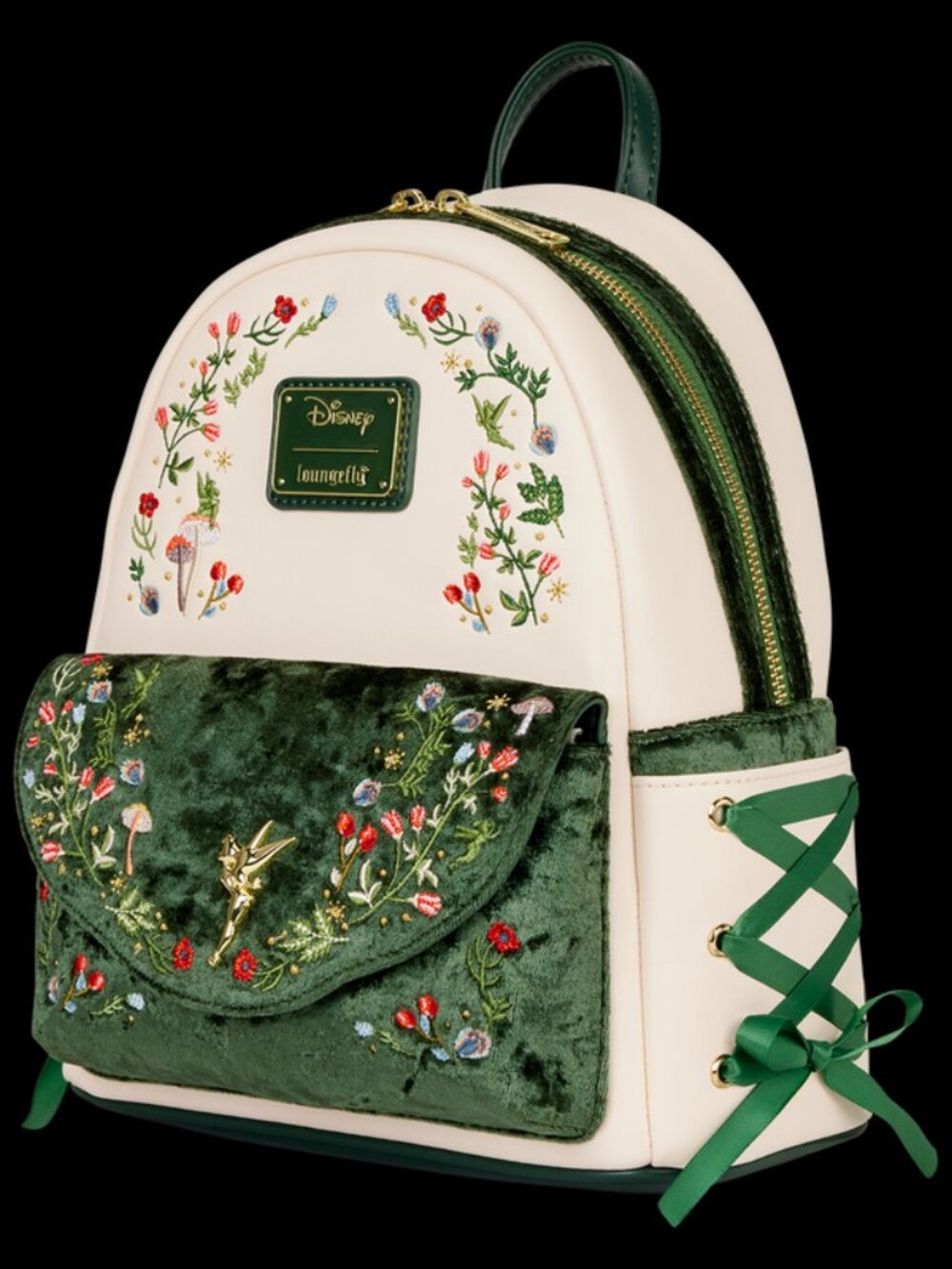 Loungefly Peter Pan Tinker Bell Exclusive Floral Mini Backpack NWT - Picture 7 of 9